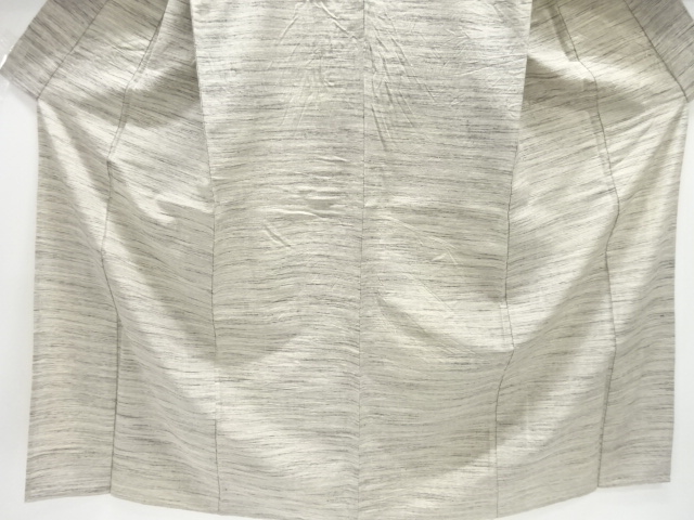  アンティーク　横段織り出し手織り紬単衣着物